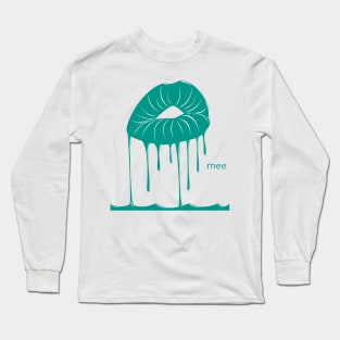 Drip Lips Blue Long Sleeve T-Shirt